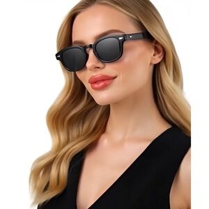 Women Dark Black Lens Small Round Sunglasses UV400 Protection Lentes Gafas Mujer